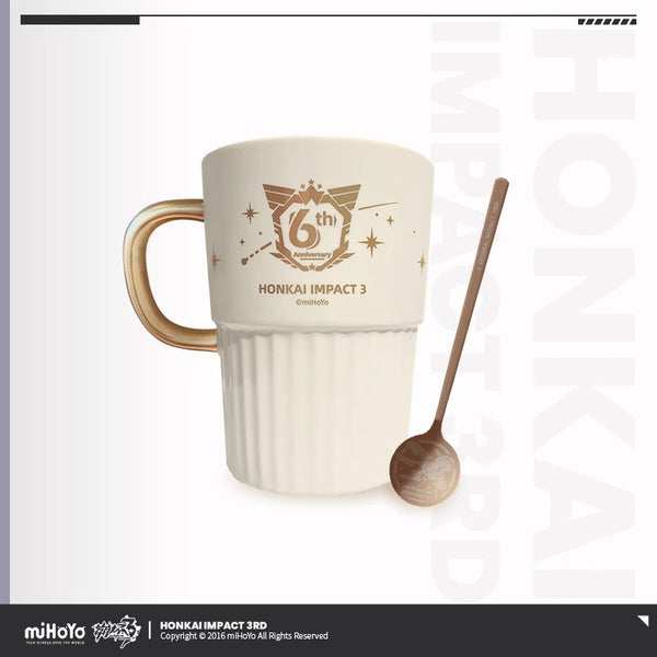 【Genuine】 MiHoYo/Honkai Impact 3 6th Anniversary Cosplay Memorial Mug Anime Ceramic Coffee Cup Metal Spoon Xmas Gift 410ML