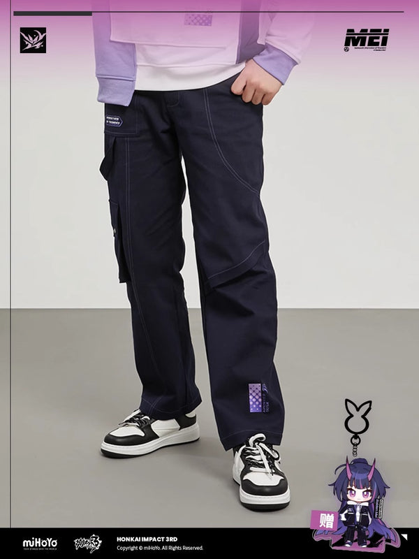 【Genuine】MiHoYo Official Honkai Impact 3 Raiden Mei Cargo Pants HERRSCHEER OF THUNDER Themed Doujin Raiden Trousers Unisex Birthday Gifts