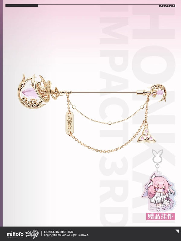 MiHoYo Official Genuine Honkai Impact 3 Elysia Accessories Brooch Doujin Herrscher Of Human: Ego Metal Brooch Crystal Decoration