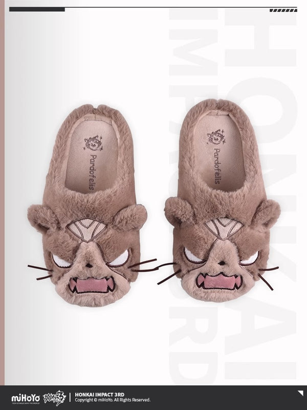 【Genuine】MiHoYo Official Honkai Impact 3 PARDOFELIS REVERIST CALICO Themed Plush Slippers Game Shoes Accessories Unisex Birthday Gifts