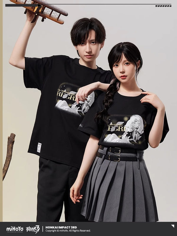 【Genuine】Otto Short Sleeve MiHoYo Genuine Honkai Impact 3 Otto Apocalypse Graduation Trip Theme Doujin Couple T-shirt Unisex Cosplay Gift