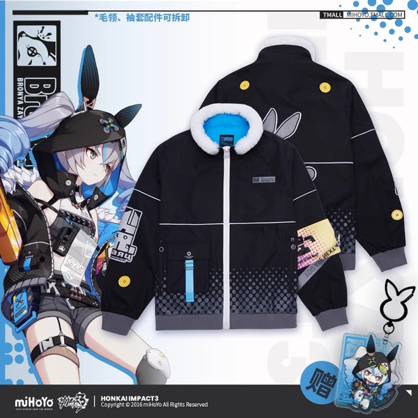 【Genuine】MiHoYo Official Honkai Impact 3rd Cosplay Bronya Zaychik Doujin Haxxor Bunny Theme Couple Thickening Hoodies Birthday Xmas Gifts