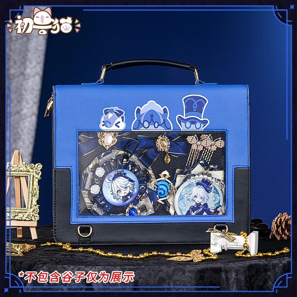 Furina Xiao Wanderer Venti  Raidenshogun Lyney Kazuha Bag Genshin Impact Doujin Focalors Satchel Bag Messenger Commuter Bag Cosplay Backpack Doujin WaterGod Furina Leather Bag Raiden Shogun